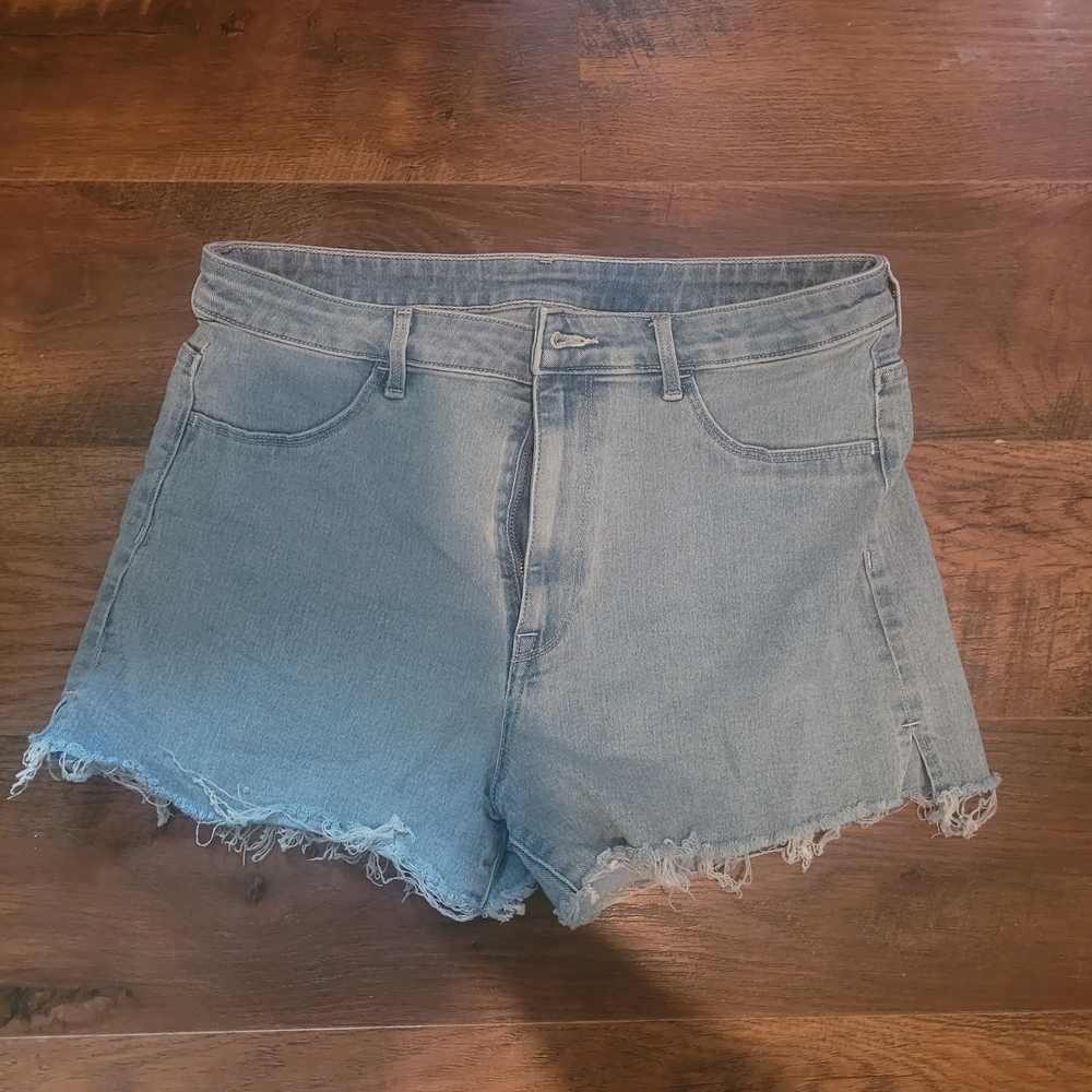 H&M Light Blue Frayed Jean Shorts